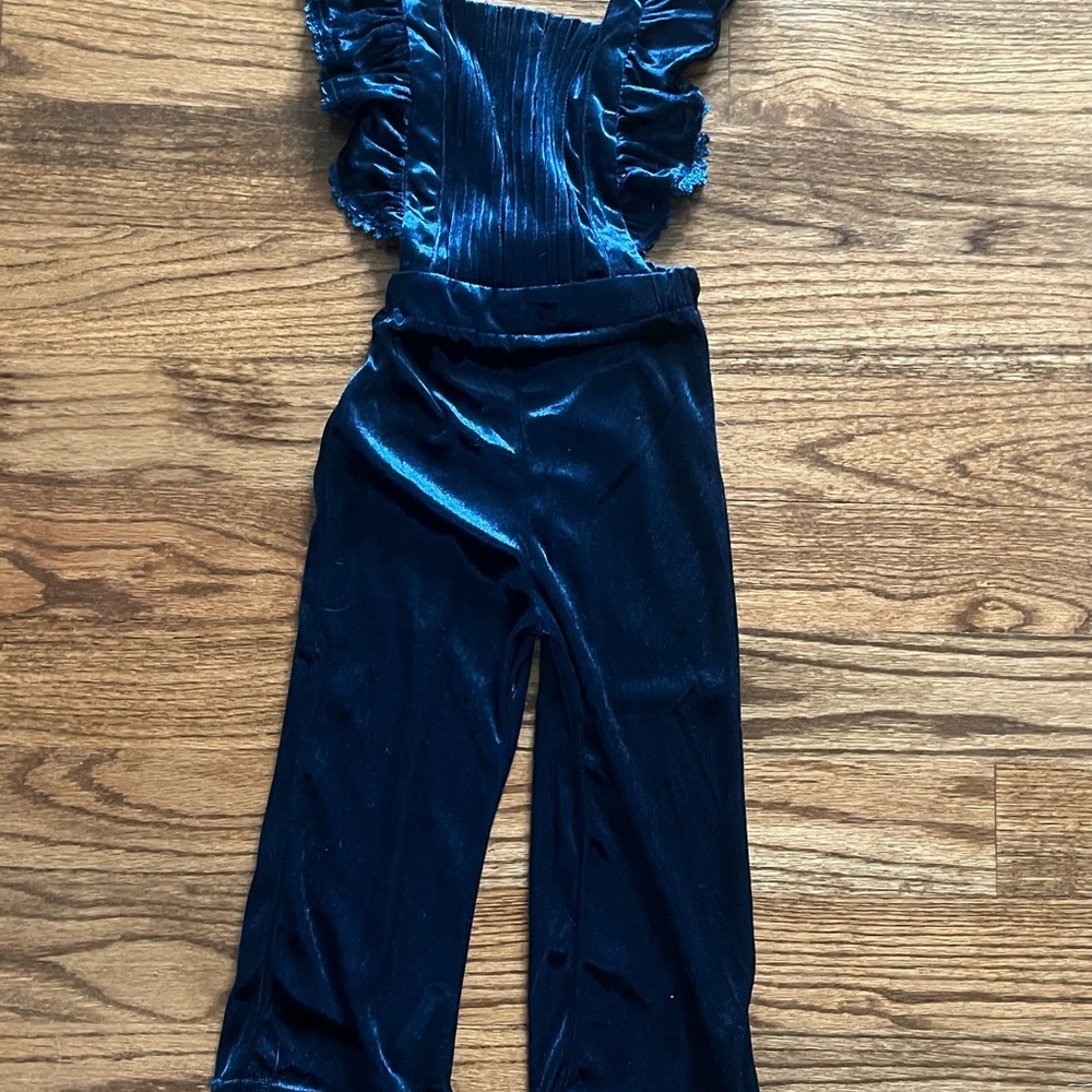 Velvet Blue Kids Jumpsuit